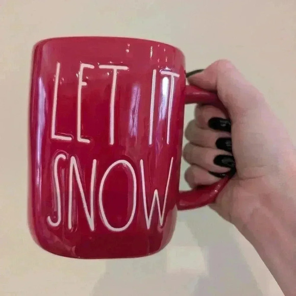 Rae Dunn  red let it snow Christmas mug - Picture 2 of 5